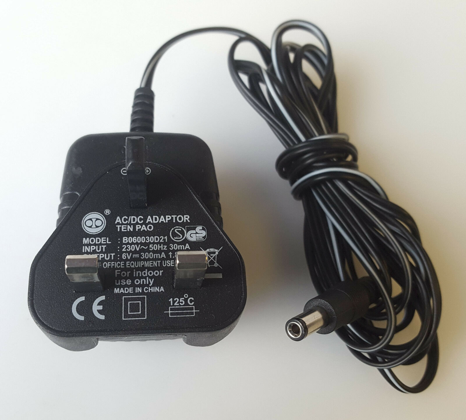 *Brand NEW*TEN PAO B060030D21 6V 0.3A AC/DC ADAPTER POWER SUPPLY - Click Image to Close